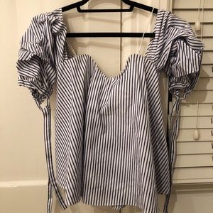 Caroline Constas Striped Poplin Top